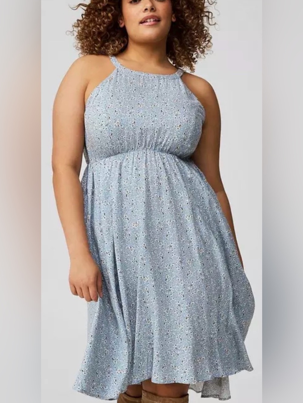 NWT Torrid mini wash challis halter neck hi low mini dress size 3X